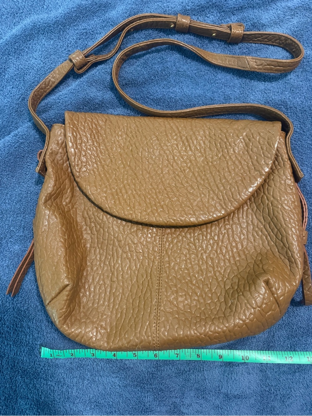 HOBO Tan Pebbled Leather Crossbody Bag